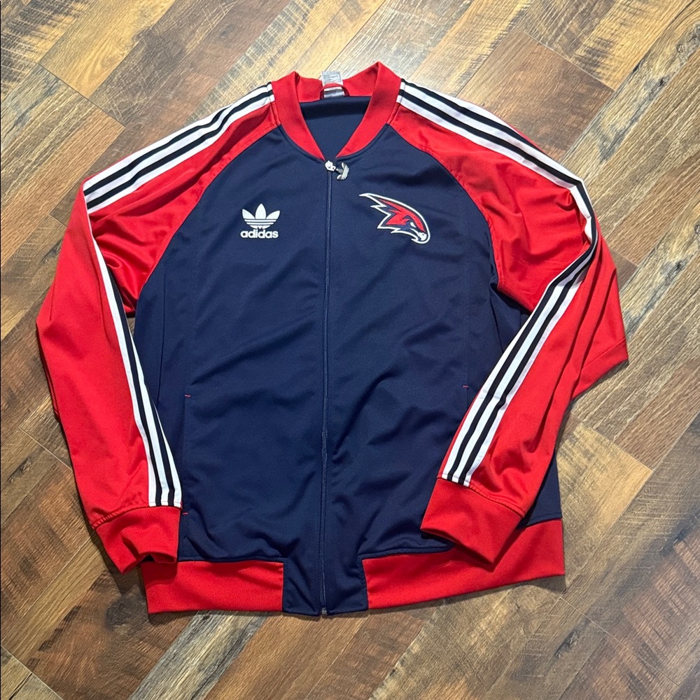 Adidas Originals Track Jacket Red Blue 3 Stripe XXL Atlanta Hawks